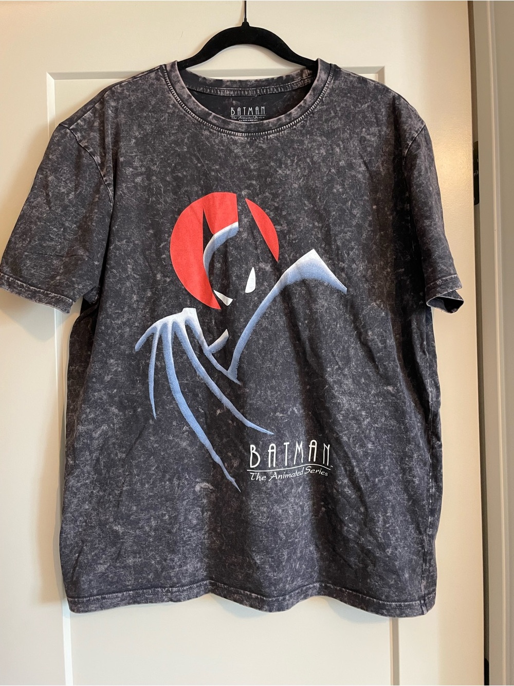 Batman Short Sleeve Tee in Black with Red & Blue Graphic